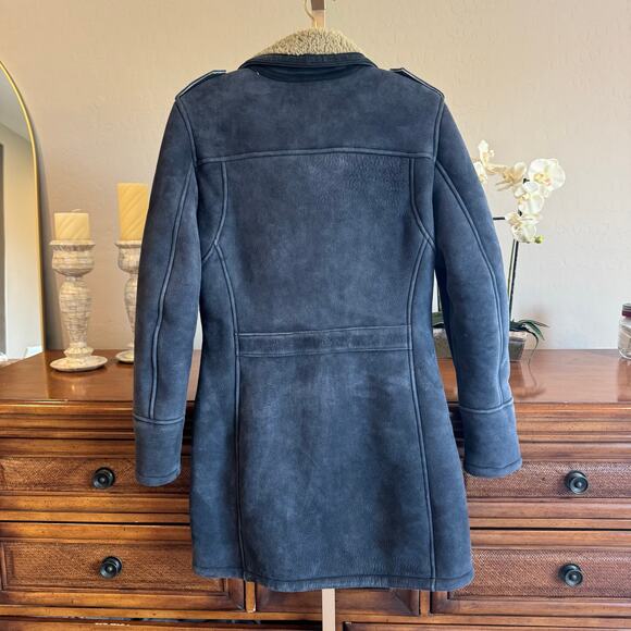 Matchless London Black Blue Suede Shearling Coat NWT Retail $3,900 L - Picture 10 of 14